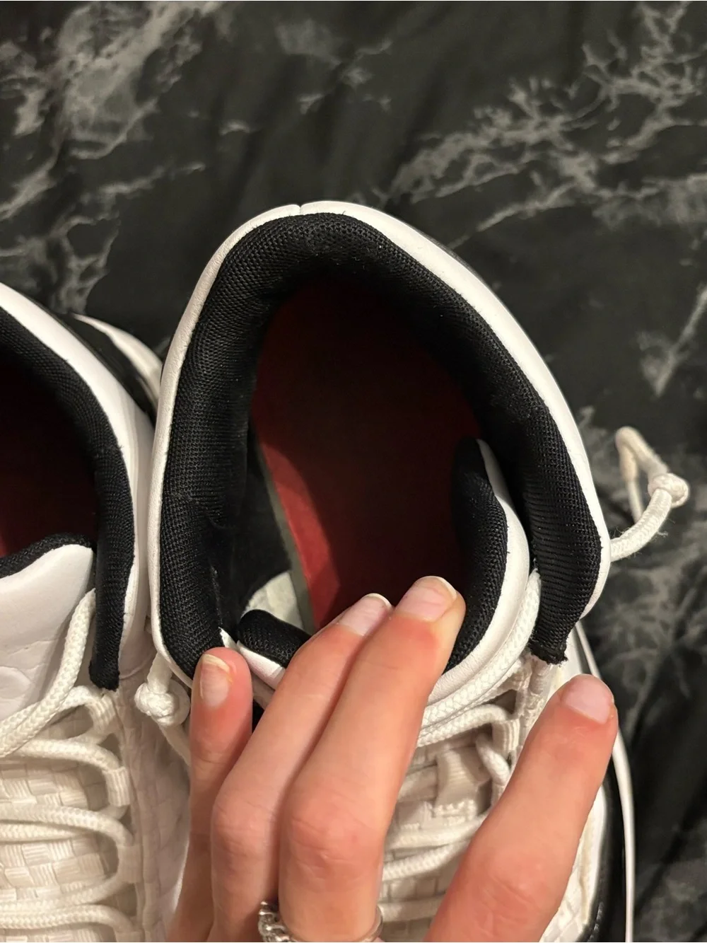 Jordan High Top Sneakers - Black, White & Red